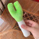 Cute cartoon plush green onion strip pillow doll plush toy creativity funny cat pet bite 