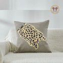 Hot Sale Cute Cartoon Tiger Head Flower Leopard Panda Embroidery Throw Pillow Tufted Loop Down Children's Gift Group Purchase Round Cushion 