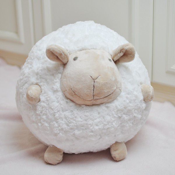 Exported to South Korea Single Little Sheep Doll Pillow Lovely Round Ball Sheep Plush Toy Comfort Puppy Sheep Pillow Doll 