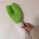 Cute cartoon plush green onion strip pillow doll plush toy creativity funny cat pet bite 