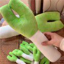 Cute cartoon plush green onion strip pillow doll plush toy creativity funny cat pet bite 