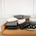 Soft imitation cow leather light luxury pillow cover leather texture waist pillow living room sofa science and technology cloth cushion imitation leather pillow 