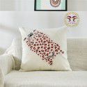 Hot Sale Cute Cartoon Tiger Head Flower Leopard Panda Embroidery Throw Pillow Tufted Loop Down Children's Gift Group Purchase Round Cushion 