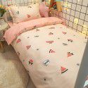 Factory Wholesale Student Dormitory 3-piece set, single cotton 4-piece set, cotton quilt cover, simple bed sheet, one for distribution 