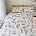 Nantong Xiaoqingxin Floral Four piece Set 100% Cotton Bedding Sheet and Quilt Cover Dormitory Three piece Nude Sleeping Set 