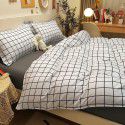 Ins Simple Nordic Gentleman Men's Grey Duvet Cover Four Piece Bedding Set Student Dormitory Bed Sheet Three Piece Set 