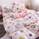 Thickened brushed four piece set single student dormitory three piece set simple bed sheet quilt cover gift bedding wholesale 