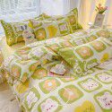 Thickened brushed four piece set single student dormitory three piece set simple bed sheet quilt cover gift bedding wholesale 