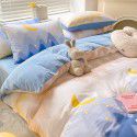 Winter A pure cotton B milk velvet bedding 4-piece set thickened cotton coral velvet quilt cover flange flannel bedspread 