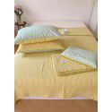 Foreign trade parent-child net red bed cover three piece set simple straight Korean ins cotton clip slip solid color cotton bed sheet 