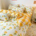 Thickened brushed four piece set single student dormitory three piece set simple bed sheet quilt cover gift bedding wholesale 