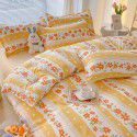 Thickened brushed four piece set single student dormitory three piece set simple bed sheet quilt cover gift bedding wholesale 