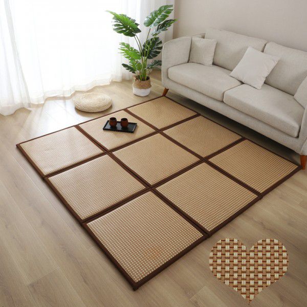 Summer rattan mat free splicing home stay hotel living room balcony bedroom carpet children's room crawling carpet manufacturer 