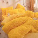 Mink four piece warm and comfortable princess style long plush three piece solid color bed sheet 