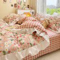 60 pieces of 100% cotton | idyllic pure cotton four piece bedspread sets Wholesale ins fitted sheet quilt covers One for Nantong