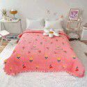 Autumn and winter thickened milk velvet bed cover three piece quilted cotton crystal velvet blanket lace warm blanket sub sheet 