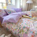 Live broadcast 40s printing jet cotton four piece set ins small fresh pure cotton twill single double bed sheet quilt cover wholesale 