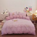 Japanese non printing washing cotton buffing bed four piece set student dormitory bed sheet quilt cover three piece fitted sheet wholesale 