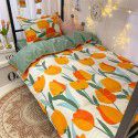 Factory Wholesale Student Dormitory 3-piece set, single cotton 4-piece set, cotton quilt cover, simple bed sheet, one for distribution 