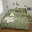 Japanese non printing washing cotton buffing bed four piece set student dormitory bed sheet quilt cover three piece fitted sheet wholesale 