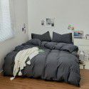 Japanese non printing washing cotton buffing bed four piece set student dormitory bed sheet quilt cover three piece fitted sheet wholesale 