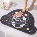 Semi round rainbow cartoon crystal cashmere imitation carpet Non slip foot mat at the entrance of bathroom Water absorbing floor mat 