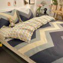 New 40 Thread Count Thickened Cotton Four Piece Single Twin Student Dormitory Bedding Sheet All Cotton Three Piece Bedding 