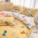 Live broadcast 40s printing jet cotton four piece set ins small fresh pure cotton twill single double bed sheet quilt cover wholesale 