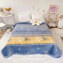 Autumn and winter thickened milk velvet bed cover three piece quilted cotton crystal velvet blanket lace warm blanket sub sheet 