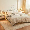 New Tafurong four piece bed sheet thickened quilt cover milk wool bed sheet autumn and winter bed goods lamb wool home textile wholesale 