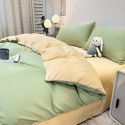 Manufacturer's direct sales of four piece plain bed quilt cover, bed sheet, fitted sheet, three piece single student dormitory 