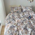 Nantong Xiaoqingxin Floral Four piece Set 100% Cotton Bedding Sheet and Quilt Cover Dormitory Three piece Nude Sleeping Set 