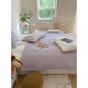 Foreign trade parent-child net red bed cover three piece set simple straight Korean ins cotton clip slip solid color cotton bed sheet 