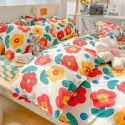 Thickened brushed four piece set single student dormitory three piece set simple bed sheet quilt cover gift bedding wholesale 