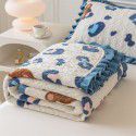 Autumn and winter thickened milk velvet bed cover three piece quilted cotton crystal velvet blanket lace warm blanket sub sheet 