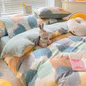 Winter A pure cotton B milk velvet bedding 4-piece set thickened cotton coral velvet quilt cover flange flannel bedspread 