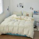 Japanese non printing washing cotton buffing bed four piece set student dormitory bed sheet quilt cover three piece fitted sheet wholesale 