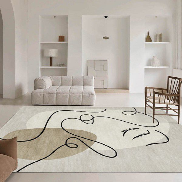 Nordic simple abstract lines, living room carpet, sofa, tea table, carpets, plants, girls' bedroom, bedside carpet 