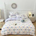 Nantong Xiaoqingxin Floral Four piece Set 100% Cotton Bedding Sheet and Quilt Cover Dormitory Three piece Nude Sleeping Set 