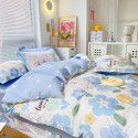 Live broadcast 40s printing jet cotton four piece set ins small fresh pure cotton twill single double bed sheet quilt cover wholesale 