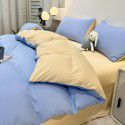 Manufacturer's direct sales of four piece plain bed quilt cover, bed sheet, fitted sheet, three piece single student dormitory 