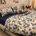 Ins Simple Nordic Gentleman Men's Grey Duvet Cover Four Piece Bedding Set Student Dormitory Bed Sheet Three Piece Set 