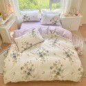 Autumn and Winter 60 Thread Count Countryside Small Fresh Cotton Long staple Cotton Print 4-Piece Flat Sheet Quilt Cover Pillow Case Washing Kit 