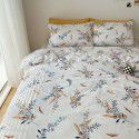 Nantong Xiaoqingxin Floral Four piece Set 100% Cotton Bedding Sheet and Quilt Cover Dormitory Three piece Nude Sleeping Set 