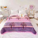 Autumn and winter thickened milk velvet bed cover three piece quilted cotton crystal velvet blanket lace warm blanket sub sheet 