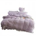 [Factory store] Xiaohongshu.com red water washing seersucker purple 1.5 bed sheet skirt solid color quilt cover 1.8 one hair 