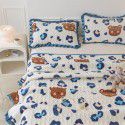 Autumn and winter thickened milk velvet bed cover three piece quilted cotton crystal velvet blanket lace warm blanket sub sheet 