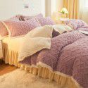 New Tafurong four piece bed sheet thickened quilt cover milk wool bed sheet autumn and winter bed goods lamb wool home textile wholesale 