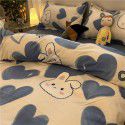 Nordic Black and White Panda Cow Cartoon 4-Piece Duvet Cover Bedding Sheet 3-Piece Dormitory 