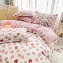 Live broadcast 40s printing jet cotton four piece set ins small fresh pure cotton twill single double bed sheet quilt cover wholesale 